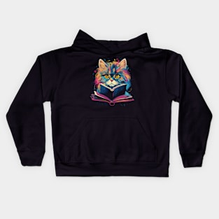 Persian Cat Reads Book Kids Hoodie